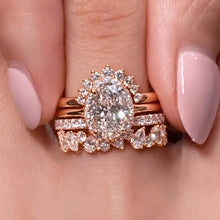 Magnificent 4PC 2.0ct Oval Cut Halo Gemstone Ring Stack