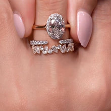 Magnificent 4PC 2.0ct Oval Cut Halo Gemstone Ring Stack