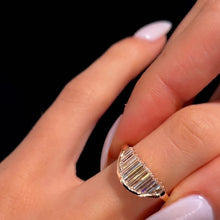 Art Deco Baguette Cut Half Moon Statement Ring