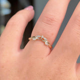 Curved 925 Sterling Silver Round Cut Wedding Ring