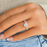 Resplendent Round Cut 1.2ct Pave 925 Sterling Silver Wedding Ring Set