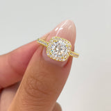 Modern 925 Sterling Silver 2.0ct Round Cut Halo Wedding Ring Set