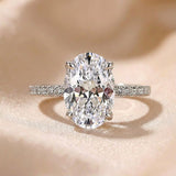 Classic Oval Cut 3.5ct Sterling Silver Engagement Ring