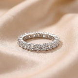 925 Sterling Silver Cushion Cut Wedding Band