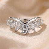 Fashionable 925 Sterling Silver Asscher Cut Wedding Ring