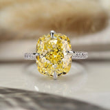 Elegant Cushion Cut Yellow Sapphire 3.5ct Sterling Silver Engagement Ring