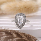 Dazzling Pear Cut 2.5ct Sterling Silver Engagement Ring