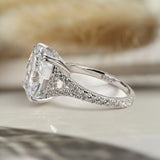 Classic Sterling Silver Cushion Cut Engagement Ring