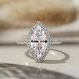 Luxurious Three Stone Marquise Cut 3.0ct Engagement Ring In Sterling Silver