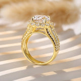 Sumptuous Halo Design Round Cut 4.0ct Engagement Ring In Sterling Silver