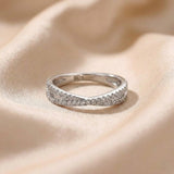 Solarii X Cross Round Cut Wedding Ring In 925 Sterling Silver