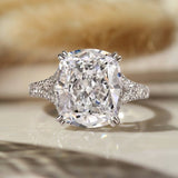 Classic Sterling Silver Cushion Cut Engagement Ring