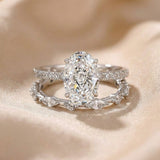 Solarii Attractive Crushed Ice Oval Cut Ring Set