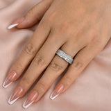 Wide Pave Wedding Band In 925 Sterling Silver