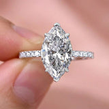 Enchanting Hidden Halo Marquise Cut 2.0ct Engagement Ring In Sterling Silver