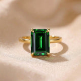 Glamorous 3.0ct Emerald Cut Engagement Ring In Sterling Silver
