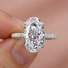 Intricate Pave Oval Cut 4.0ct Engagement Ring In Sterling Silver