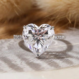 Glamorous Heart Cut 6.0ct Engagement Ring In Sterling Silver