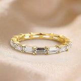 Solarii Emerald Cut Wedding Ring In 925 Sterling Silver