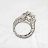 Sumptuous Halo Design Round Cut 4.0ct Engagement Ring In Sterling Silver