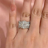 Elegant 925 Sterling Silver Bridal Set with White Stones in White Gold Plating