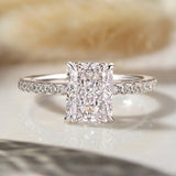 Dazzling Radiant Cut 2.0ct 925 Sterling Silver Engagement Ring