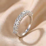 Yellow Gold and White Gold Plated Asscher Cut Sterling Silver Wedding Ring