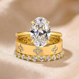 Solarii Noble Oval Cut 3PC Ring Set For Women
