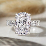 Lavish Cushion Cut 9.0ct Pave Engagement Ring In Sterling Silver