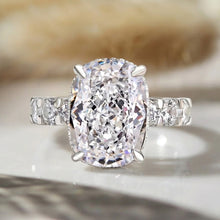 Lavish Cushion Cut 8.0ct Pave Engagement Ring In Sterling Silver