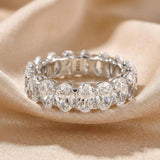 Elegant 925 Sterling Silver Oval Cut Wedding Ring