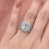 Luxurious Radiant Cut 925 Sterling Silver Bridal Set