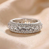 Deluxe 925 Sterling Silver Round Cut Wedding Ring