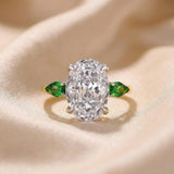 Stylish Oval Cut Sterling Silver Engagement Ring