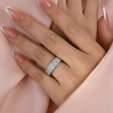 Wide Pave Wedding Band In 925 Sterling Silver