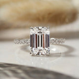 Emerald Cut Engagement Ring In 925 Sterling Silver