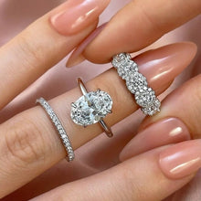 Majestic Oval Cut 4.0ct 3PC Ring 925 Sterling Silver Wedding Ring Set