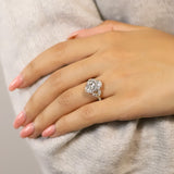 Solarii New Arrived 4.0ct Oval Cut Three Stones Engagement Ring
