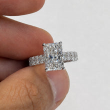 5.0ct Elongated Radiant Cut Eternity Band Engagement Ring