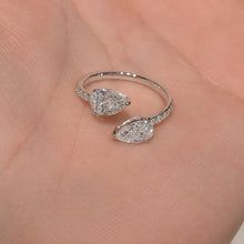 Double Pear Cut Open Gap Nesting Wedding Band