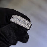 Radiant Cut Multi-Row Half Eternity Wedding Band