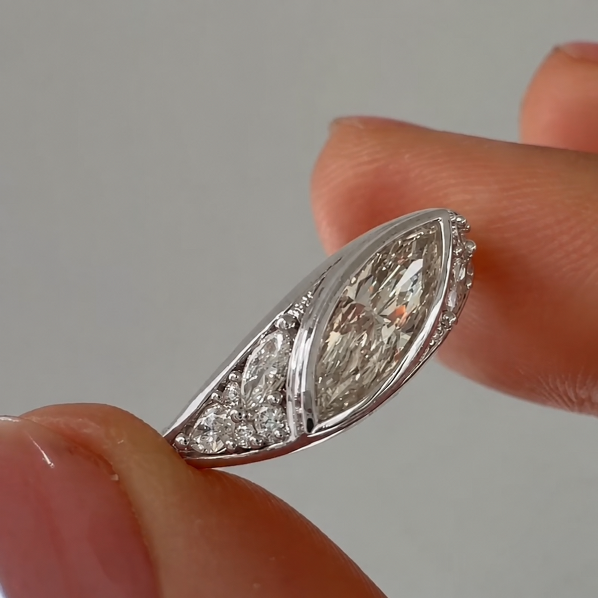Bold East-West 1.0ct Marquise Cut Statement Ring