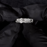 Floral Engraved Wide Band with Hidden Eternity Edge