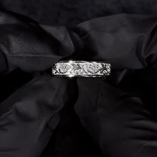 Floral Engraved Wide Band with Hidden Eternity Edge