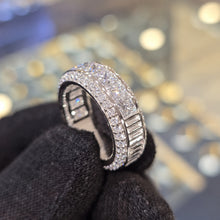 Dual-Design Princess Cut and Fluted Statement Ring