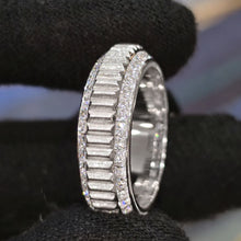 Modern Fluted Cigar Band with Princess Cut Diamond Edges