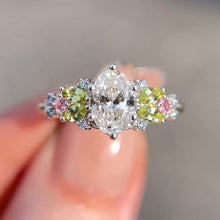 Enchanted 2.0ct Oval Cut Multi-Color Gemstone Cluster Ring