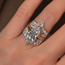 Sparkling 4.0ct Marquise Cut Curved 3PC Wedding Ring Set in Sterling Silver