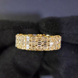 Multi-Row Emerald Cut Wide Statement Band