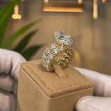 Elegant 8.0ct Oval Cut Wedding Ring Set in Sterling Silver